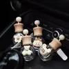 Botella Aromaterapia para Coche de Madera Maciza, Botella Vacía de Perfume, Vaporizador Difusor, Botella de Relleno para Salida de Aire de Coche, Colgante de Botella Pequeña