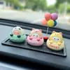 Enfeites Criativos Fofos de Animais com Cabeça que Mexe para Carro Desenhos Animados Animais de Estimação Fofos Acessórios de Interior de Carro Enfeites Decorativos para Console Central de Carro Feminino