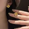 Pendientes de Trébol de Cuatro Hojas de la Suerte para Mujer Moda Lujo Ligero Fresco Zirconia Pendientes de Hoja Dibujados con Hilo Nuevos Accesorios de Moda Venta al por Mayor