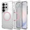 Funda magnética con patrón de ondas transparente adecuada para Samsung S26 Ultra, S25 con airbag anticaída, S24 funda protectora, transfronterizo