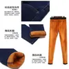 Pantalones de Algodón Cálido para Mujer Otoño e Invierno Jeans de Cintura Alta para Mujer Pantalones de Terciopelo Elásticos Abrigados Engrosados Ajustados Adelgazantes de Moda