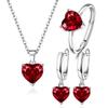 AliExpress Cross-border New Love Set Brincos Único Criativo Zircon Aberto Anel Em Forma de Coração Pingente Cadeia