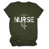Comércio Exterior Estação Independente NURSE Life letras nova gola redonda solta manga curta ebay camiseta casual feminina atacado