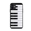 Aplicável ao iPhone15, novo estojo de telefone de piano personalizado de comércio exterior, capa de telefone de piano de estudante de música em preto e branco com arte X
