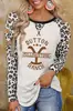 E-commerce transfronteiriço estação independente Amazon Wal-Mart shopify nova camiseta feminina estampa de leopardo estampa yellowstone