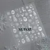 2025 Adesivos de Unhas Transfronteiriços Novos Europeus e Americanos Quente Vermelho e Prata Papai Noel Bola de Cristal Floco de Neve Adesivos Autocolantes