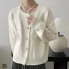 Jaqueta Suéter Feminina Cardigan de Tricô 2025 Novo Estilo Quente Moda Outono e Inverno Estilo Coreano Suave Estilo Preguiçoso Top