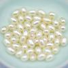 Pérolas de Água Doce Soltas com Furos, Miçangas Naturais Individuais para Núcleo de Flor DIY, Miçangas para Pulseira em Forma de Gota de Arroz de Luz Suave