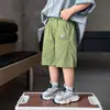 Bermuda de Algodão de Verão para Meninos 2026 Novo Estilo Calça Fresca Casual de Comprimento Médio para Meninos Pequenos Calça Versátil Comércio Exterior