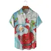 Camisa navideña transfronteriza nueva 2024 impresión digital 3D camisa de verano para hombre ventas directas de fábrica de una generación de cabello