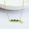 Collar de Plata S925 con Jade Incrustado Jadeíta Natural Tipo Hielo Verde Imperial Cadena de Montaje Venta al por Mayor en Vivo S3062701A