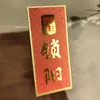 Rodajas de Ginseng Coreano Rojo Anaranjado, Pegatinas Autoadhesivas con Ophiopogon Japonicus, Semillas de Loto, Lirio, Astragalus, Codonopsis Pilosula, Raíz de Kudzu, Pegatinas de Etiqueta con Estampado Dorado