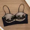 Sujetador sexy estilo francés con cuello halter, copas tridimensionales, puro deseo, push-up, soporte lateral para el pecho, alta elasticidad, sin costuras, sujetador para chica hot 6288