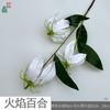 Lírio-de-fogo Galho Único 3 Cabeças Guirlanda de Filme Área de Boas-vindas de Casamento Arranjo de Flores Flor Artificial Palco Estrada Flor de Seda
