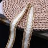 Novos acessórios de renda bege com fio de ouro estilo Chanel, casaco de tweed com borda decorativa de renda, acessórios com borda de fio de ouro