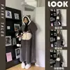 Pijama coralino suave y lindo, de gran tamaño, con temática de gatos, estilo nuevo de invierno, bata larga con capucha cálida, ropa de estar casual para niñas