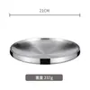 Bandeja para hornear de acero inoxidable estilo coreano 304, plato para barbacoa, plato para guarniciones, bandeja doméstica de doble capa, plato redondo grueso para frutas