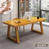 Escritorio de madera maciza, tablero rectangular de madera maciza, escritorio de oficina para jefe, escritorio de estudio infantil engrosado