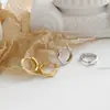 EA494 Pendientes Coreanos de Plata de Ley S925 Hebilla de Oreja Irregular Ondulada Simple INS Pendientes Versátiles de Personalidad de Nicho