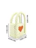 Bolso de Perlas Hecho a Mano Personalizado Bolso de Mano Cuadrado Pequeño Bolsos Versátiles para Fotografía Callejera Bolso de Corazón