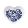 ZM Zirconia Nuevo Cristal Azul Súper Brillante de Fondo Plano para Uñas, Pedrería Azul de Forma Irregular, Mini Corazones Decoraciones para Uñas