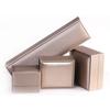 Caja de joyería de metal plateado cepillado PU para pulsera, colgante, anillo, caja de embalaje para pulsera, caja de regalo