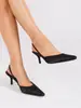 Pide Sandalias Elegantes de Tacón Alto con Punta Fina, Tacones Altos de Moda Satinados sin Talón y con Punta Cerrada para Mujer, Zapatos de Tacón Alto Individuales de Moda Transfronterizos