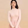 Liquidación Otoño e Invierno Base Delgada para Mujer con Ácido Hialurónico Ropa Interior Camiseta de Manga Larga Ajustada Cuello Redondo Top de Cuello Semi Alto