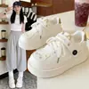 Tenis Blancos de Gatito Lindo para Estudiantes Mujeres, Nuevos Zapatos de Plataforma Estilo Primavera 2026, Zapatos Casuales de Suela Gruesa para Aumentar Estatura para Mujeres