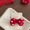 Excelente Pinza para el Cabello con Lazo Rojo Perla de Año Nuevo, Pinza Superior Dulce de Princesa, Accesorio para el Cabello Lazo para Coleta de Felicitaciones Festivas de Año Nuevo