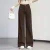 Nuevos pantalones acampanados de mezclilla con estampado de leopardo vintage para mujer, otoño 2026, de cintura alta, diseño suelto adelgazante, pantalones casuales