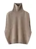 Colete de tricô sem mangas com gola alta de lã pura para mulheres, design simples de gola alta, perfeito para usar em camadas no outono e inverno, peça externa versátil
