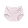 Pantaletas de modal de cintura media para mujer 10A entrepierna antibacteriana sin costuras transpirables no apretadas color liso ultra suaves