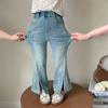 Pantalones de Niña Primavera y Otoño 2026 Nuevo Estilo Jeans para Niña Moda de Otoño Pantalones Acampanados con Abertura Lateral para Niña