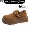 2026 Otoño Temprano Nuevos Zapatos Versátiles para Mujer Piel Genuina Suela Gruesa Aumentan la Altura Completamente Cubiertos Zapatos Birkenstock Zapatos Planos para Mujer Mocasines