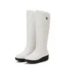 Botas de algodón para mujer con suela gruesa, antideslizantes, forradas de felpa, botas de nieve cálidas de invierno engrosadas, botas altas de punta redonda, botas para mujer de talla grande transfronterizas