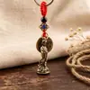 Chaveiro Pingente de Carro Ruyi Mazu de Latão Estilo Étnico Vintage Ornamento de Bolsa Unissex Artesanato Decoração Pequena
