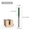 Juego de 7 Piezas de Brocas Verdes Rectas de Vástago de 1/4", de Filo Único y Doble, para Fresadora de Madera de Aleación, para Ranurar y Recortar