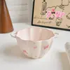 Lindo Set de Plato y Tazón Estilo Ins de Dibujos Animados para Uso en Casa, Incluyendo Tazón para Fideos, Tazón para Yogur, Platos de Cena y Vajilla de Cerámica