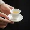 Porcelana branca gorda de carneiro Dehua conjunto de chá kung fu atacado empresa imprimível logotipo conjunto de presente de inauguração caixa de presente