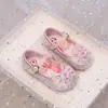 Zapatos Pequeños de Cuero Nuevos Primavera/Verano 2026 con Pedrería de Cristal para Niñas, Zapatos de Princesa para Niña, Zapatos de Baile Estudiante, Zapatos de Dibujos Animados para Actuación