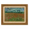 Moldura Dourada Retrô Campo de Pessegueiros em Flor de Van Gogh Céu Estrelado Estilo Pintura a Óleo Sala de Estar Entrada Pintura de Parede Emoldurada Pintura Decorativa Personalizado