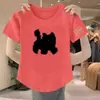 Roupa de Maternidade Algodão Imitado Camiseta de Manga Curta Feminina Verão Novo Emagrecedor Estilo Básico Conjunto Estilo Hong Kong Chique Cropped