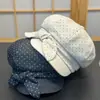 Gorra octagonal de estilo francés con lazo de lunares para mujer, hace que la cara se vea más pequeña, gorra de boina versátil, boina de pintor artística y moderna