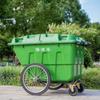 Contenedor de Basura de Plástico Rectangular con Poleas de Transferencia de 400L, Contenedor de Basura Móvil para el Hogar, Camión de Basura para Saneamiento Comunitario