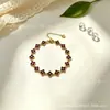 Pulsera Cadena Trébol de Cuatro Hojas Full Diamante Acero Inoxidable Circonita Multicolor Chapado en Oro Joyería Pulsera para Mujer Acero de Titanio