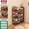 Sapateira de bambu nano simples para entrada de casa, sapateira de corredor, multicamadas, economiza espaço, armazenamento para dormitório, pequeno armário de sapatos econômico