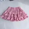 Mini Saia Estilo Puro Desejo com Barra Franzida Estilo Bolo Novidades de Verão Para Meninas Baixinhas Anti-exposição Cintura Alta Emagrecedora Saia Fofa
