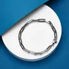 Pulsera de pareja de cadena estilo coreano ins para mujer, pulsera de personalidad simple para mujer, pulsera de acero de titanio con clip para papel para mujer