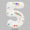 Balões de Folha de Alumínio Brancos com Número Impresso para Aniversário, Versão Americana de 32 polegadas, para Crianças e Bebês, Decoração de Primeiro Aniversário, Adereços para Fotos ao Ar Livre